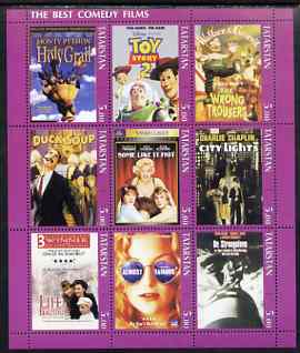 Tatarstan Republic 2001 Film Posters #1 (Best Comedy Films) perf sheetlet containing set of 9 values complete unmounted mint