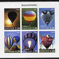 Karjala Republic 2000 Ballooning imperf sheetlet containing set of 6 values complete unmounted mint
