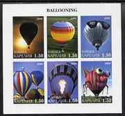 Karjala Republic 2000 Ballooning imperf sheetlet containing set of 6 values complete unmounted mint