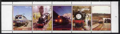 Chuvashia Republic 1999 Railway Locos perf sheetlet containing set of 5 values complete unmounted mint