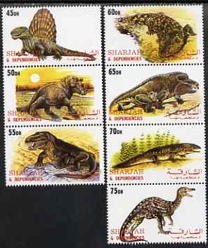 Sharjah 2000 Dinosaurs perf set of 7 values complete unmounted mint