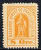 Cinderella - Denmark perf label inscribed 'Randers Bypost Og Pakke Expedition' 8 ore yellow on ungummed paper