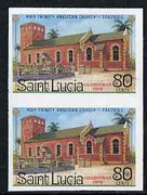 St Lucia 1986 Holy Trinity Church 80c (Christmas) imperf pair unmounted mint, as SG 921