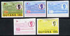 Guyana 1986 Pres Burnham Commem 130c set of 5 imperf progressive proofs comprising 2 individual colours, two 2-colour composites plus all 4 colours unmounted mint