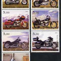 Udmurtia Republic 2001 Harley Davidson Motorcycles perf set of 7 values complete unmounted mint