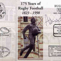 Postcard privately produced in 1998 (coloured) for the 175th Anniversary of Rugby, signed by Adrian Davies (Wales - 9 caps) unused and pristine