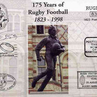 Postcard privately produced in 1998 (coloured) for the 175th Anniversary of Rugby, signed by Alessio Galasso (France - 2 caps & Montferrand) unused and pristine