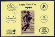 Postcard privately produced in 1999 (coloured) for the Rugby World Cup, signed by Elvis Vermeulen (France - 2 caps & Montferrand) unused and pristine
