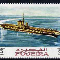 Fujeira 1968 Aircraft Carrier 5R from Ships perf set of 9 unmounted mint, Mi 242*