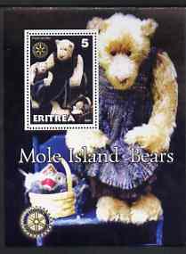 Eritrea 2001 Mole Island Teddy Bears perf m/sheet #1 (with Rotary logo) unmounted mint