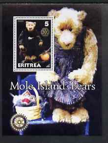 Eritrea 2001 Mole Island Teddy Bears perf m/sheet #2 (with Rotary logo) unmounted mint