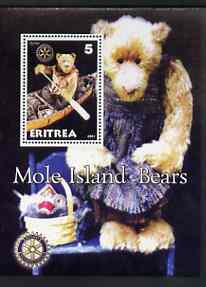 Eritrea 2001 Mole Island Teddy Bears perf m/sheet #3 (with Rotary logo) unmounted mint