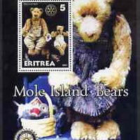 Eritrea 2001 Mole Island Teddy Bears perf m/sheet #4 (with Rotary logo) unmounted mint