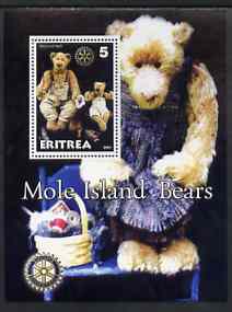 Eritrea 2001 Mole Island Teddy Bears perf m/sheet #4 (with Rotary logo) unmounted mint