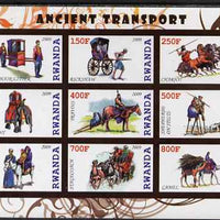 Rwanda 2009 Early Transport imperf sheetlet containing 9 values unmounted mint