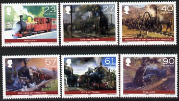 Isle of Man 2004 Bicentenary of First Steam Locomotive - Paintings of Steam Locos perf set of 6 unmounted mint, SG 1125-30