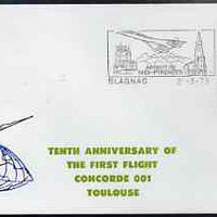 Postmark - France 1979 illustrated commem cover for the tenth Anniversary of first flight of Concorde 001 with illustrated cancel