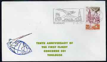 Postmark - France 1979 illustrated commem cover for the tenth Anniversary of first flight of Concorde 001 with illustrated cancel