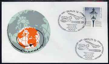 Postmark - West Berlin 1979 illustrated commem cover for IAPC Exhibition with illustrated Berlin 12 cancel showing Concorde & Zeppelin