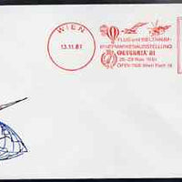 Postmark - Austria 1981 illustrated commem cover for Aerophilately Exhibition with Vienna metre cancel showing Concorde, Balloon etc