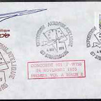 Postmark - France 1977 illustrated commem cover for the 'Strasbourg Exposition Aerophilatelique' with illustrated cancel showing Concorde, & Mach 2 Anniversary cachet in red