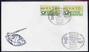 Postmark - West Germany 1984 illustrated commem cover for Aerophilatelic Day with illustrated Berlin 12 cancel showing Concorde, Helicopter & Balloon