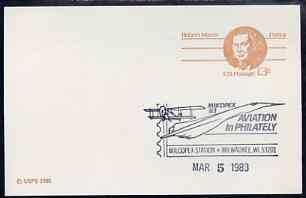 Postmark - United States 1983 Robert Morris 13c p/stat card with Milcopex illustrated cancel showing Concorde
