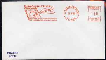 Postmark - France 1980 unaddressed cover with illustrated meter cancel showing Concorde & EU Flag