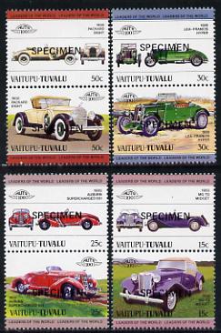 Tuvalu - Vaitupu 1984 Cars #1 (Leaders of the World) set of 8 opt'd SPECIMEN unmounted mint