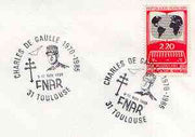 Postmark - France 1985 unaddressed cover for FNAR (Charles de Gaulle) with illustrated cancel showing De Gaulle & Concorde