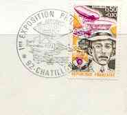 Postmark - France 1973 illustrated commem cover for '1st Exposition Aerophilatelique' with illustrated cancel showing Concorde & Dumont's Balloon