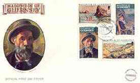 Guernsey 1974 Renoir Paintings set of 4 on illustrated cover with illustrated first day cancel