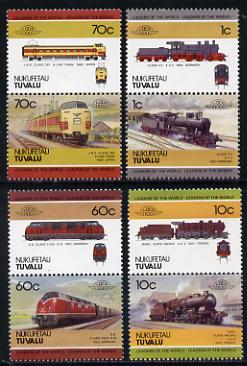 Tuvalu - Nukufetau 1985 Locomotives #1 (Leaders of the World) set of 8 unmounted mint