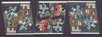 Malta 1967 Christmas set of 3 each in tete-beche pairs, unmounted mint SG 393-95