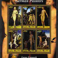 Malawi 2010 Art - German Painters - Cranach imperf sheetlet containing 6 values unmounted mint