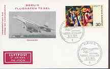 Postmark - West Germany 1974 postcard featuring Concorde with special Opening of Tegel Airport illustrated cancel