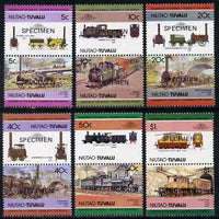 Tuvalu - Niutao 1984 Locomotives #1 (Leaders of the World) set of 12 opt'd SPECIMEN unmounted mint