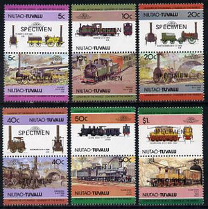 Tuvalu - Niutao 1984 Locomotives #1 (Leaders of the World) set of 12 opt'd SPECIMEN unmounted mint