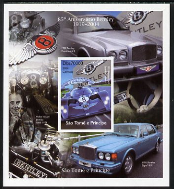 St Thomas & Prince Islands 2005 85th Anniversary of Bentley Cars imperf s/sheet unmounted mint. Note this item is privately produced and is offered purely on its thematic appeal