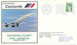 France 1978 Air France illustrated cover for first Concorde flight Paris to Washington to Mexicoo City with special cancel & certificate