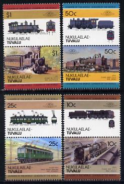 Tuvalu - Nukulaelae 1985 Locomotives #3 (Leaders of the World) set of 8 unmounted mint