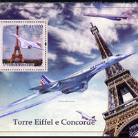 St Thomas & Prince Islands 2010 Eiffel Tower & Concorde perf s/sheet unmounted mint