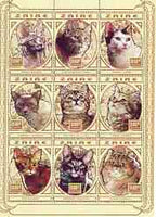 Zaire 1996 Domestic Cats perf sheetlet containing set of 9 values unmounted mint, Mi 1304-12