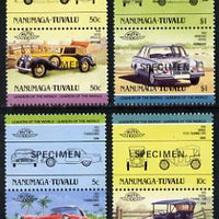Tuvalu - Nanumaga 1984 Cars #2 (Leaders of the World) set of 8 opt'd SPECIMEN unmounted mint