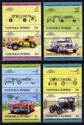 Tuvalu - Nanumaga 1984 Cars #2 (Leaders of the World) set of 8 opt'd SPECIMEN unmounted mint