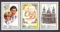 Liberia 1981 Royal Wedding perf set of 3 unmounted mint SG 1490-92, Mi 1215-17A