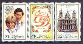 Liberia 1981 Royal Wedding perf set of 3 unmounted mint SG 1490-92, Mi 1215-17A
