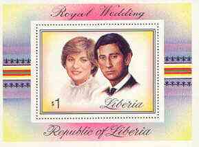 Liberia 1981 Royal Wedding perf m/sheet unmounted mint, SG MS 1493, Mi BL 98A