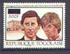 Togo 1981 Royal Wedding 500f on 1,000f perf unmounted mint, as Mi 1534A