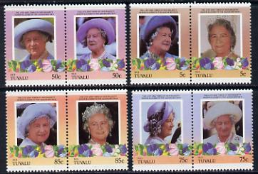 Tuvalu - Nui 1985 Life & Times of HM Queen Mother (Leaders of the World) set of 8 values unmounted mint